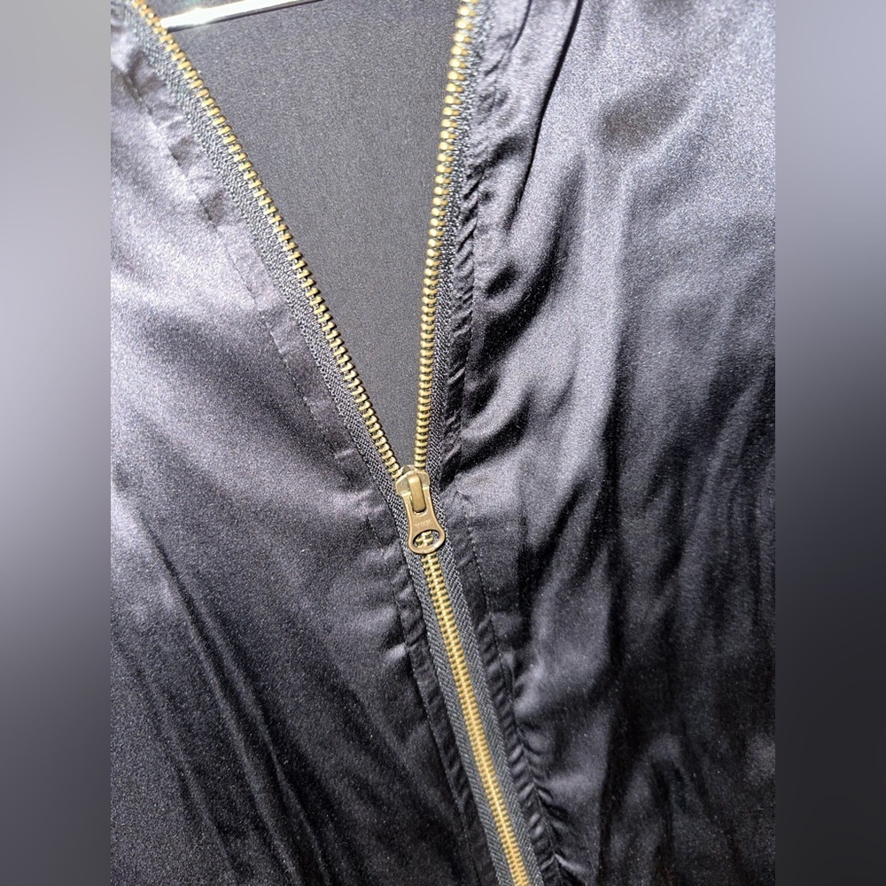 Ragdoll Black and Navy Silk Bomber Jacket Size Small - Picture 4 of 9